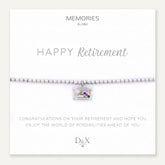 Memories: "HAPPY RETIREMENT" | Suitcase Bracelet | White Gold-Plated