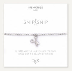 Memories: "SNIP SNIP" | Scissors Bracelet | White Gold-Plated