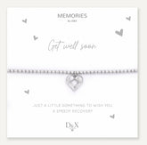 Memories: "GET WELL SOON" | Heart Bracelet | White Gold-Plated