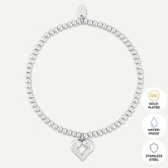 Memories: "GET WELL SOON" | Heart Bracelet | White Gold-Plated