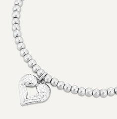 Memories: "GET WELL SOON" | Heart Bracelet | White Gold-Plated