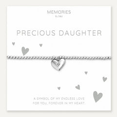 Memories: "PRECIOUS DAUGHTER" | Heart Bracelet | White Gold-Plated