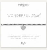 Memories: "WONDERFUL MUM" | Heart Bracelet | White Gold-Plated