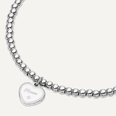 Memories: "WONDERFUL MUM" | Heart Bracelet | White Gold-Plated