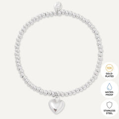Memories: "HAPPY BIRTHDAY" | Heart Bracelet | White Gold-Plated