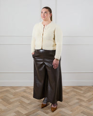 Darcy Faux Leather Trousers | Brown