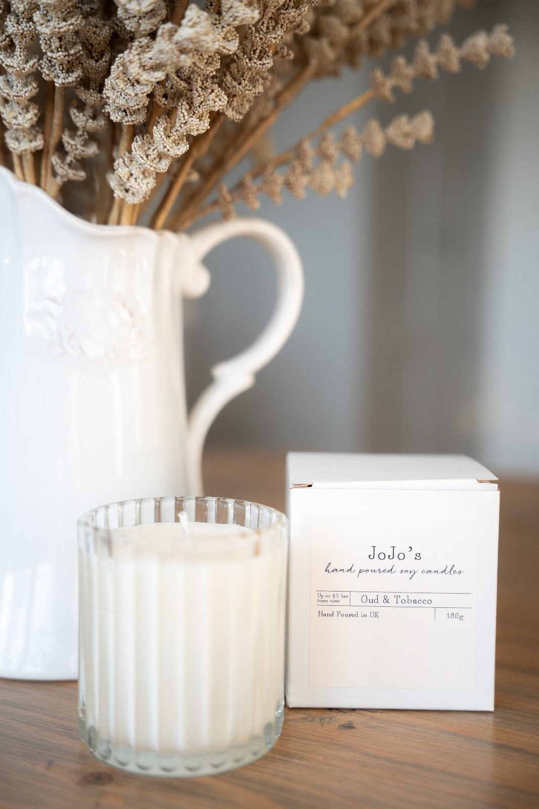 JoJo's Hand Poured Reed Diffuser  & Candle Exclusive Gift Set - Oud & Tobacco