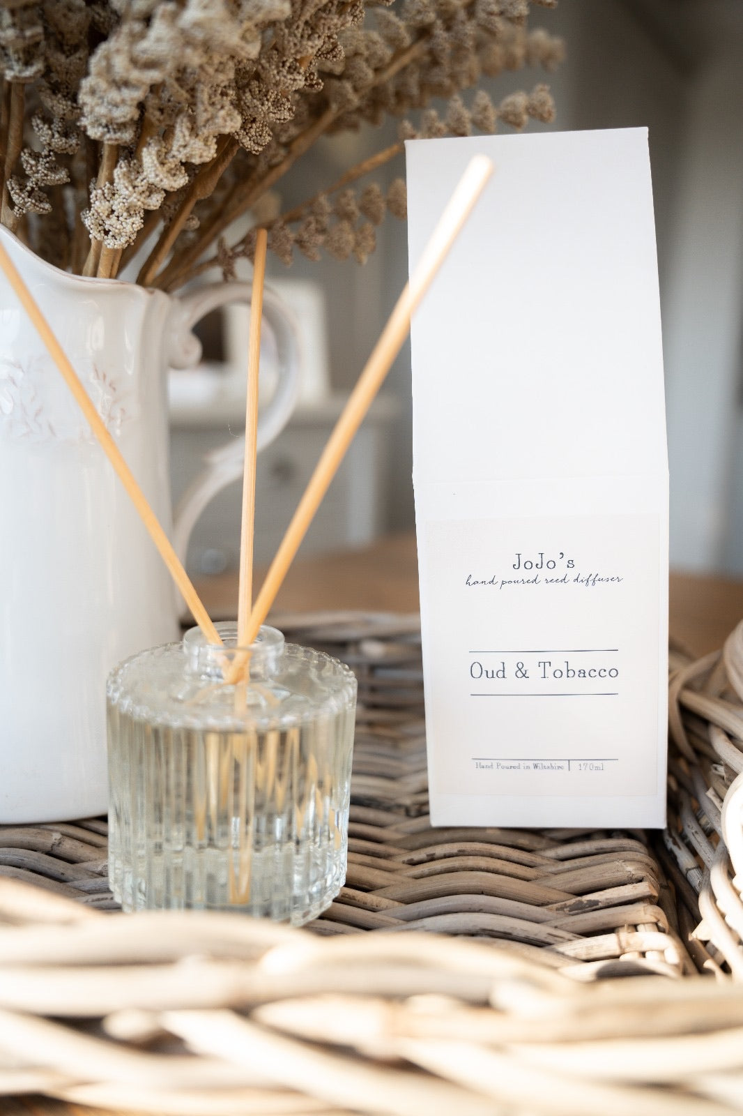 JoJo's Hand Poured Reed Diffuser - Oud & Tobacco
