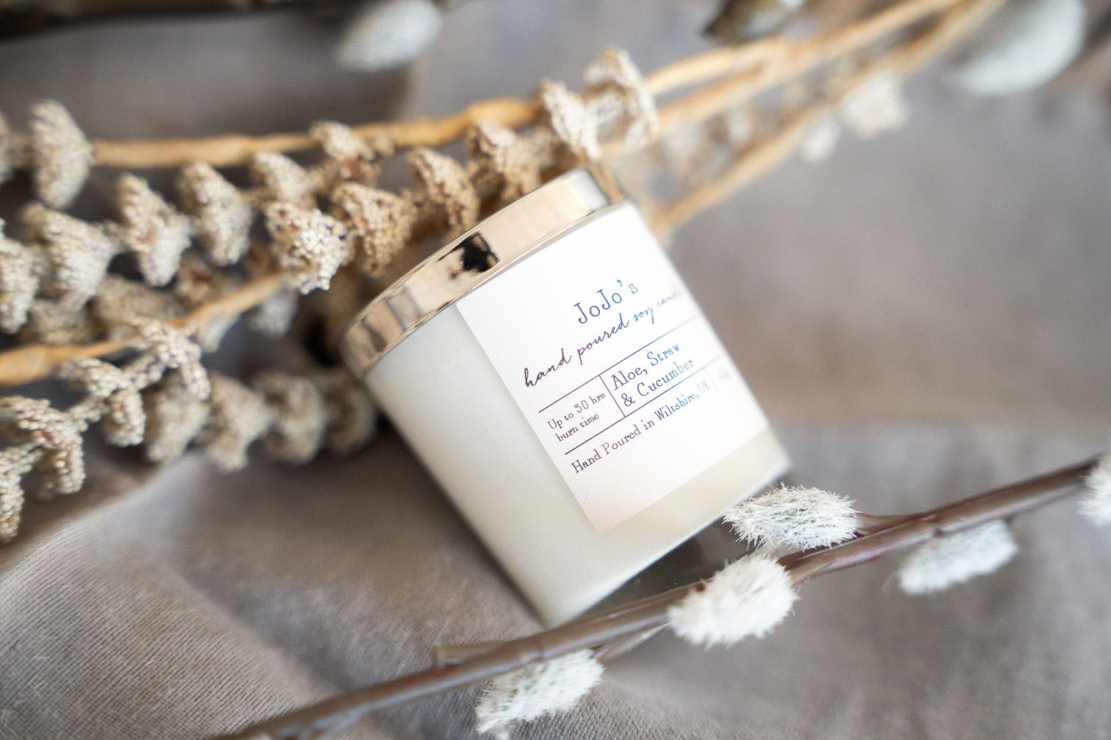 JoJo's Hand Poured Spy Candles - Aloe, Straw & Cucumber
