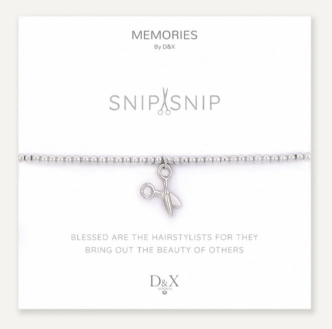 Memories: "SNIP SNIP" | Scissors Bracelet | White Gold-Plated