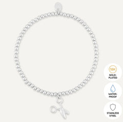 Memories: "SNIP SNIP" | Scissors Bracelet | White Gold-Plated