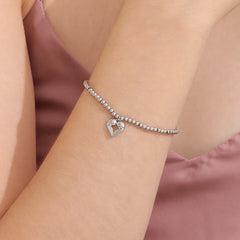 Memories: "GET WELL SOON" | Heart Bracelet | White Gold-Plated