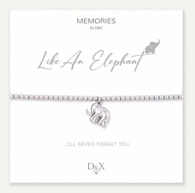 Memories: "LIKE AN ELEPHANT…" | Elephant Bracelet | White Gold-Plated