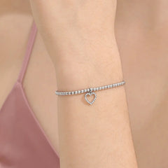 Memories: "THANK YOU" | Heart Bracelet | White Gold-Plated