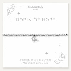 Memories: "ROBIN OF HOPE" | Bird Bracelet | White Gold-Plated