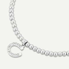 Memories: "GOOD LUCK" | Horse hoof Bracelet | White Gold-Plated