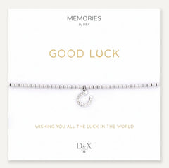 Memories: "GOOD LUCK" | Horse hoof Bracelet | White Gold-Plated