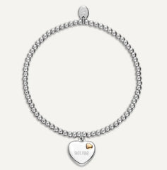 Memories: "BEST MUM" | Heart Bracelet | White Gold-Plated