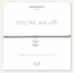 Memories: "YOU'RE AN ANGEL" | Angel Wings Bracelet | White Gold-Plated