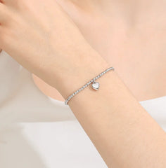Memories: "HAPPY BIRTHDAY" | Heart Bracelet | White Gold-Plated